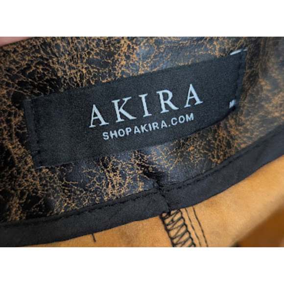 Edgy Distressed Mini Skirt | Akira Faux Leather Grunge Y2K Streetwear M - Picture 9 of 9